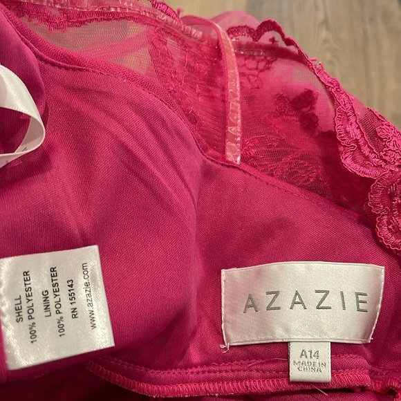 Azazie Layla Dress In Pink/Fuchsia Size A14 - Picture 7 of 16
